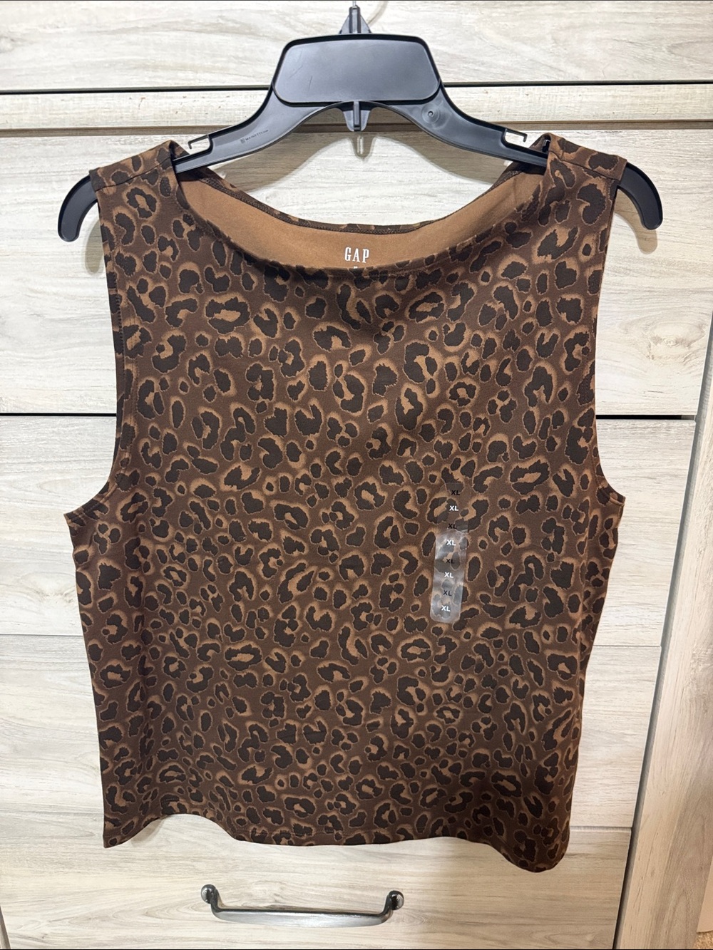 NWT GAP Brown Leopard Print Sleeveless Tank